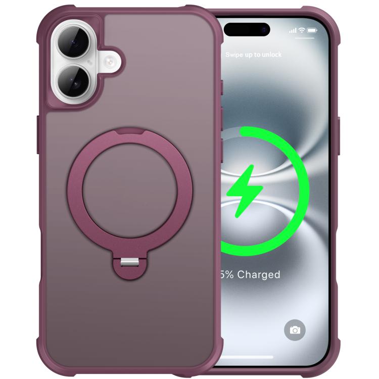 For iPhone 16 Rotating Pivot Bracket Magnetic Phone Case