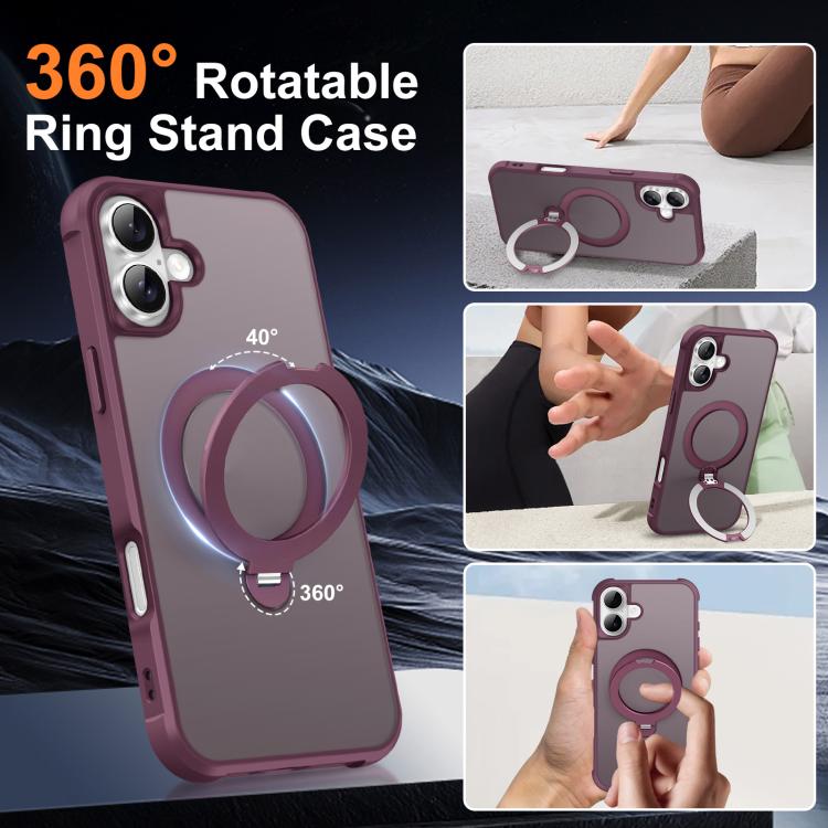 For iPhone 16 Rotating Pivot Bracket Magnetic Phone Case