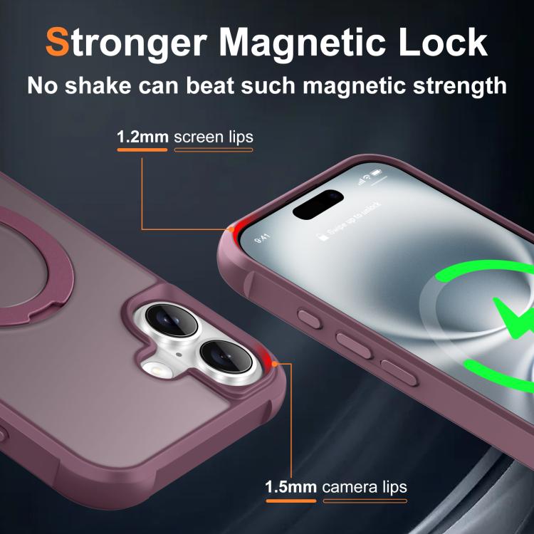For iPhone 16 Rotating Pivot Bracket Magnetic Phone Case