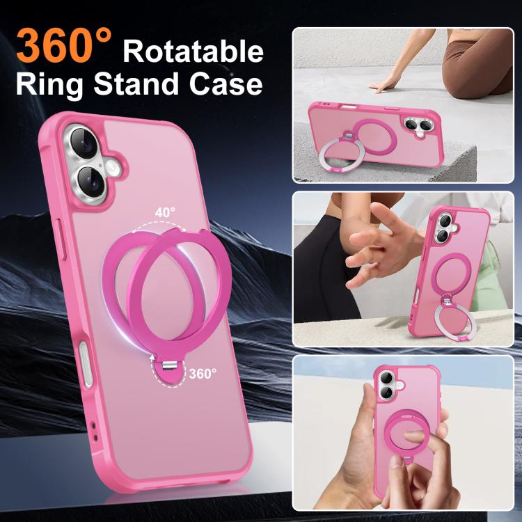 For iPhone 16 Rotating Pivot Bracket Magnetic Phone Case
