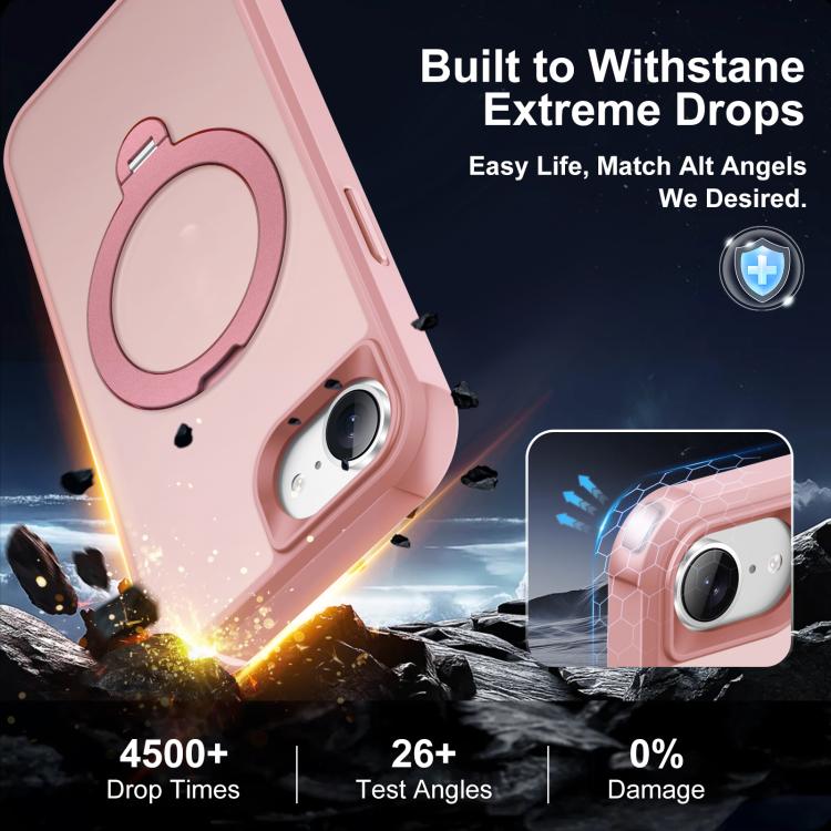 For iPhone 17e / 16e Rotating Pivot Bracket Magnetic Phone Case