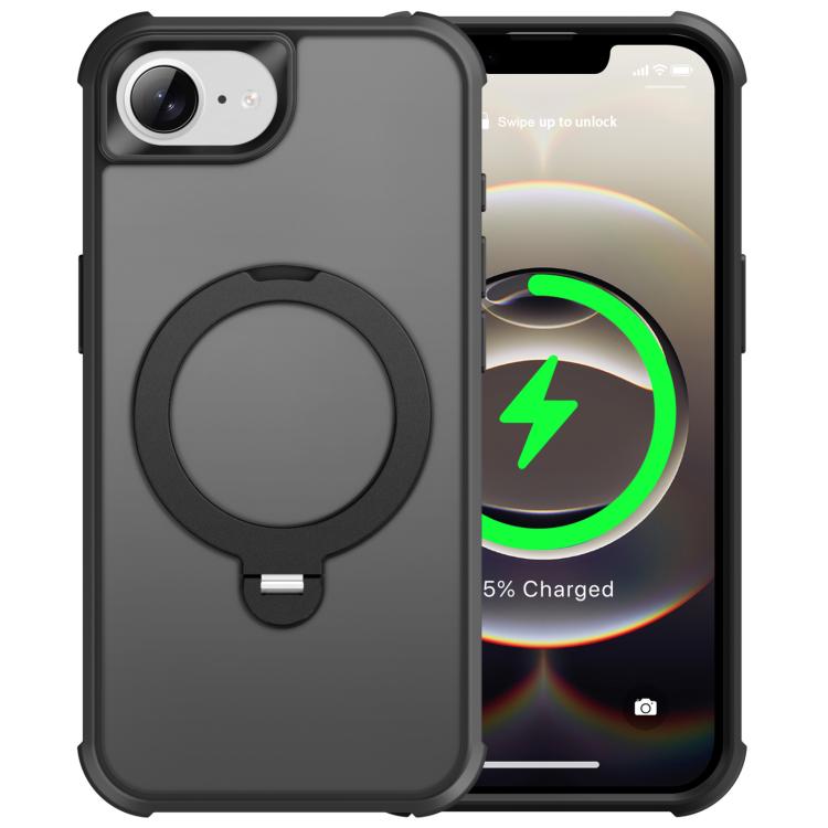 For iPhone 17e / 16e Rotating Pivot Bracket Magnetic Phone Case