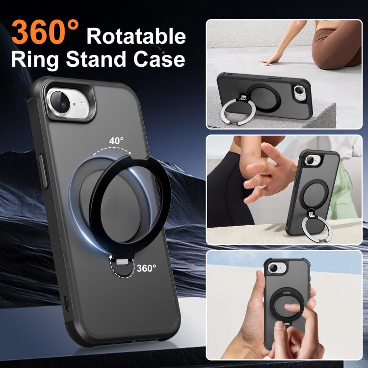 For iPhone 17e / 16e Rotating Pivot Bracket Magnetic Phone Case