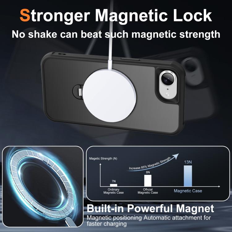 For iPhone 17e / 16e Rotating Pivot Bracket Magnetic Phone Case