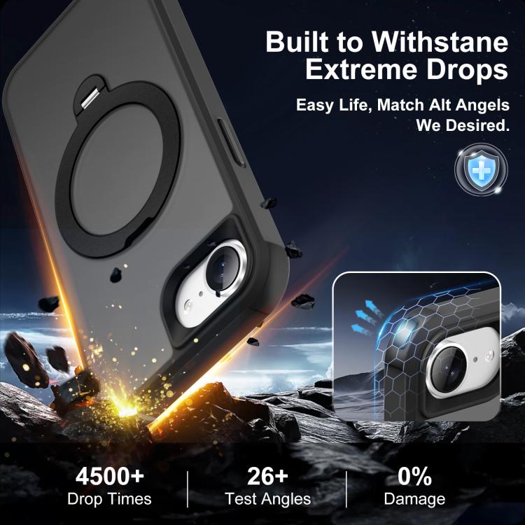 For iPhone 17e / 16e Rotating Pivot Bracket Magnetic Phone Case