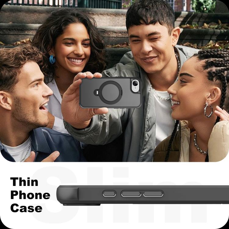 For iPhone 17e / 16e Rotating Pivot Bracket Magnetic Phone Case