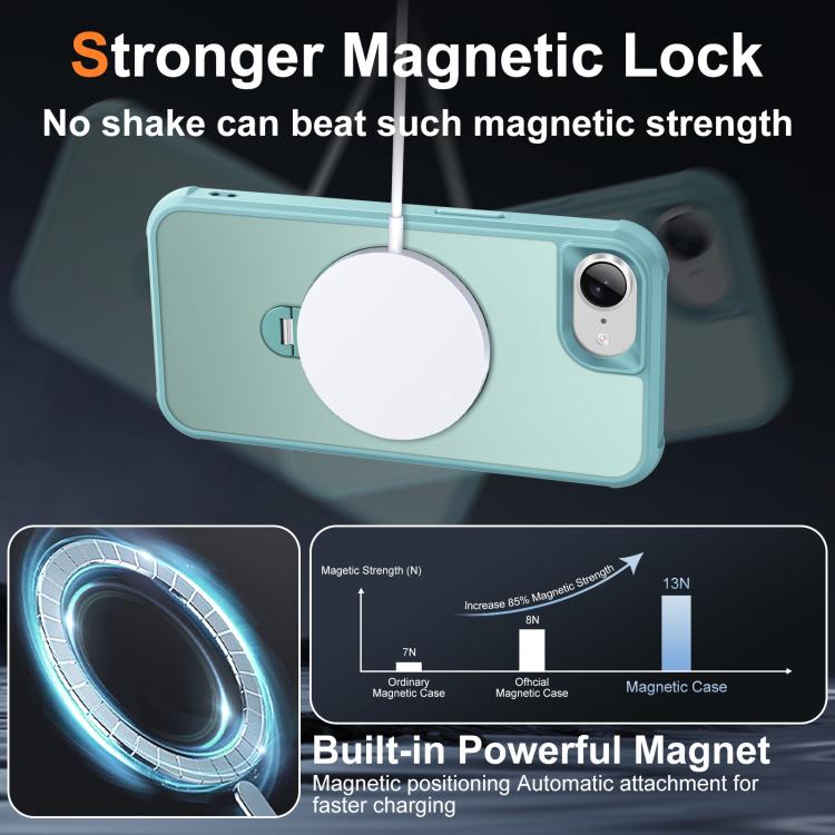 For iPhone 17e / 16e Rotating Pivot Bracket Magnetic Phone Case