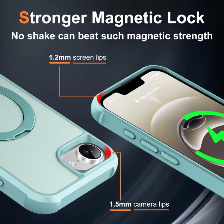 For iPhone 17e / 16e Rotating Pivot Bracket Magnetic Phone Case