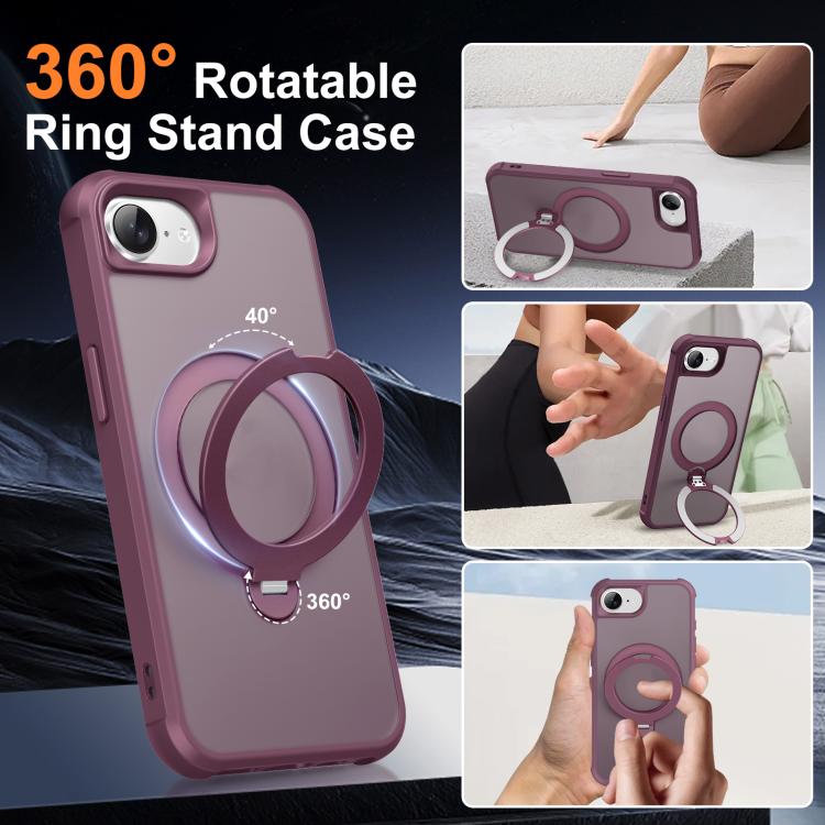 For iPhone 17e / 16e Rotating Pivot Bracket Magnetic Phone Case