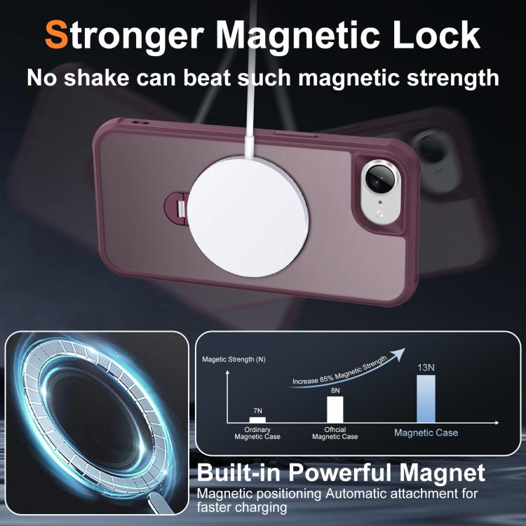 For iPhone 17e / 16e Rotating Pivot Bracket Magnetic Phone Case