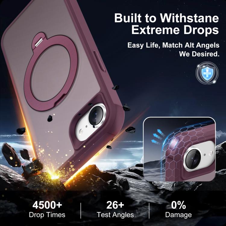 For iPhone 17e / 16e Rotating Pivot Bracket Magnetic Phone Case