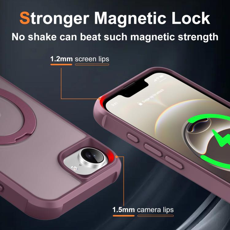 For iPhone 17e / 16e Rotating Pivot Bracket Magnetic Phone Case