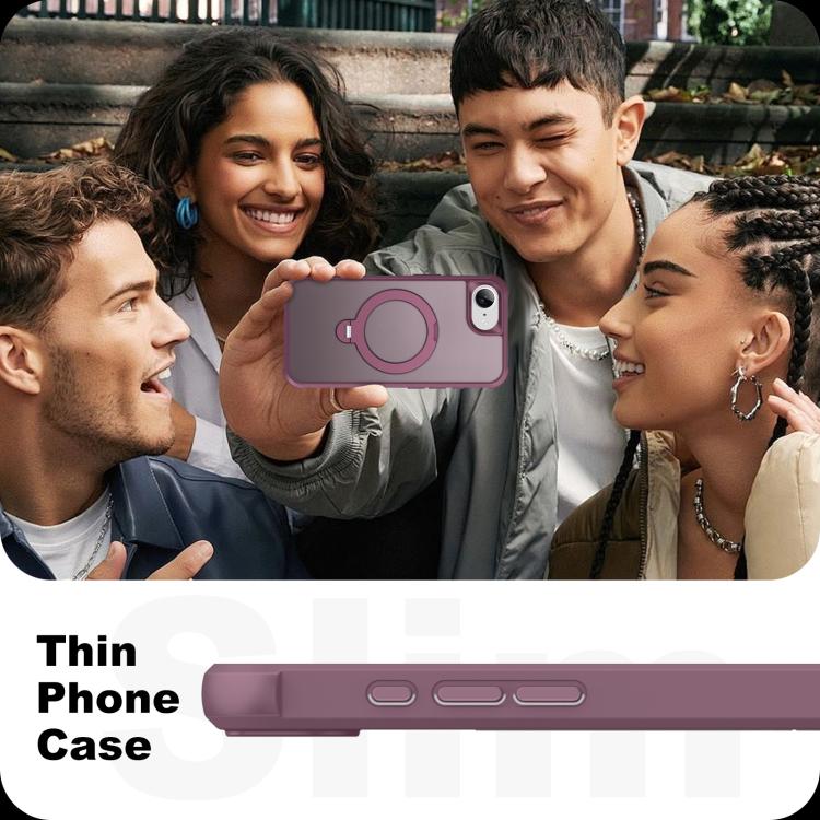 For iPhone 17e / 16e Rotating Pivot Bracket Magnetic Phone Case