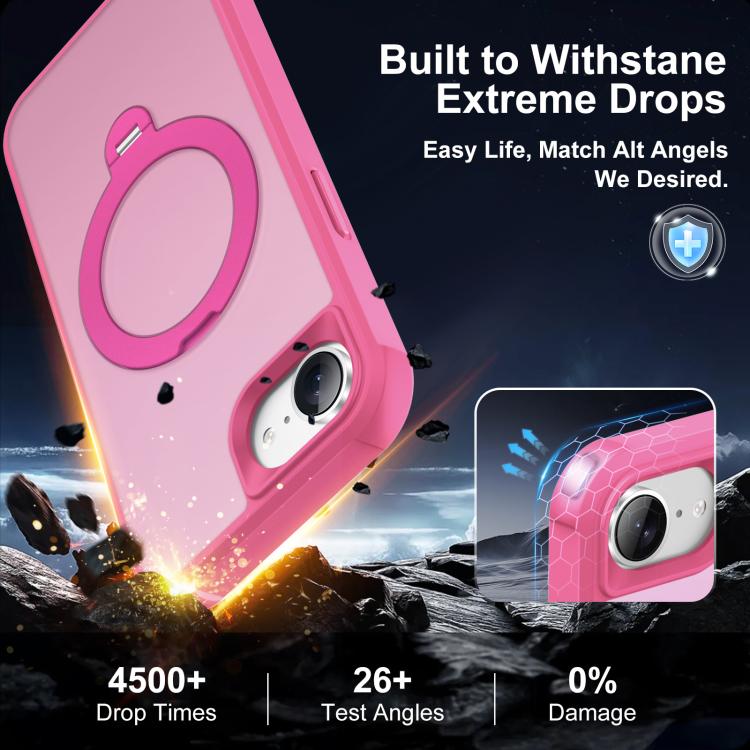 For iPhone 17e / 16e Rotating Pivot Bracket Magnetic Phone Case