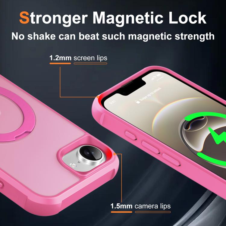 For iPhone 17e / 16e Rotating Pivot Bracket Magnetic Phone Case