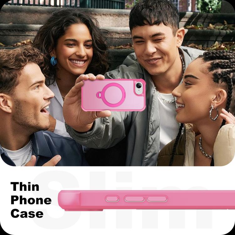 For iPhone 17e / 16e Rotating Pivot Bracket Magnetic Phone Case