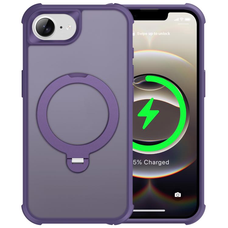 For iPhone 17e / 16e Rotating Pivot Bracket Magnetic Phone Case