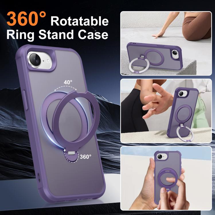 For iPhone 17e / 16e Rotating Pivot Bracket Magnetic Phone Case