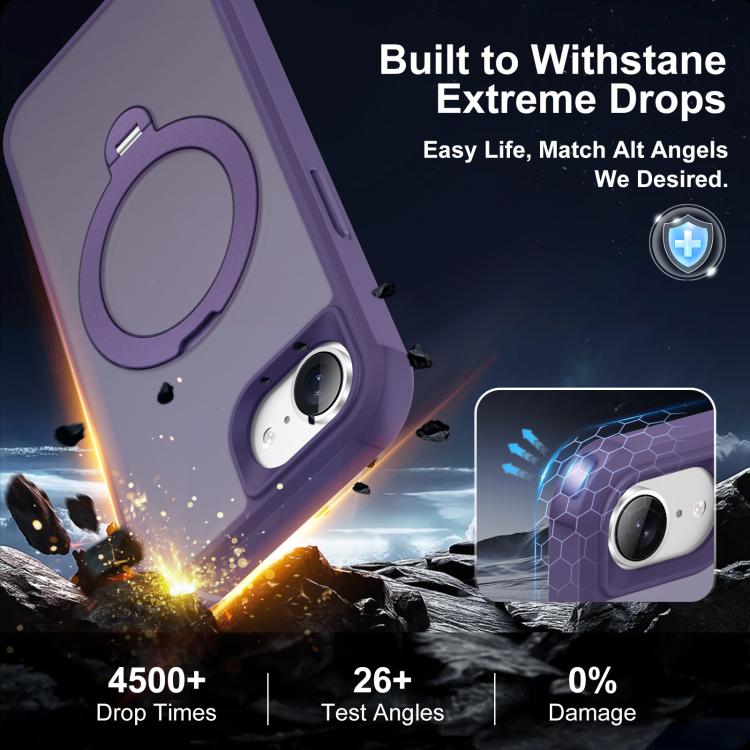 For iPhone 17e / 16e Rotating Pivot Bracket Magnetic Phone Case