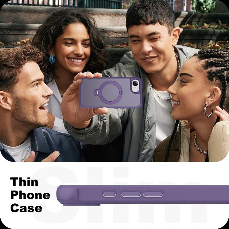 For iPhone 17e / 16e Rotating Pivot Bracket Magnetic Phone Case