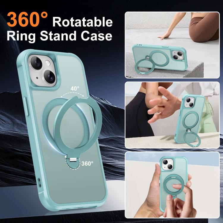 For iPhone 15 Plus Rotating Pivot Bracket Magnetic Phone Case
