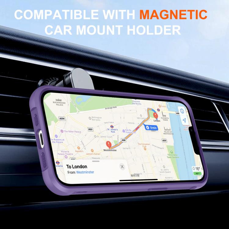 For iPhone 15 Plus Rotating Pivot Bracket Magnetic Phone Case