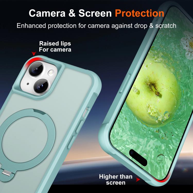 For iPhone 15 Rotating Pivot Bracket Magnetic Phone Case