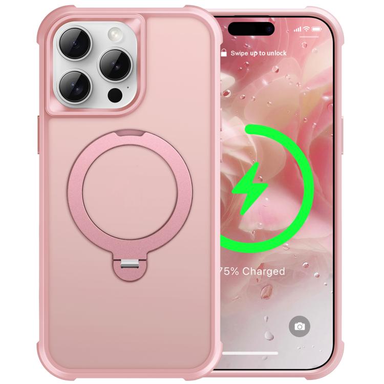 For iPhone 14 Pro Max Rotating Pivot Bracket Magnetic Phone Case