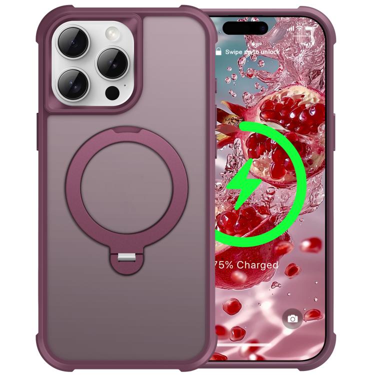 For iPhone 14 Pro Max Rotating Pivot Bracket Magnetic Phone Case