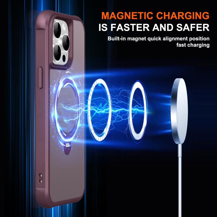For iPhone 14 Pro Max Rotating Pivot Bracket Magnetic Phone Case