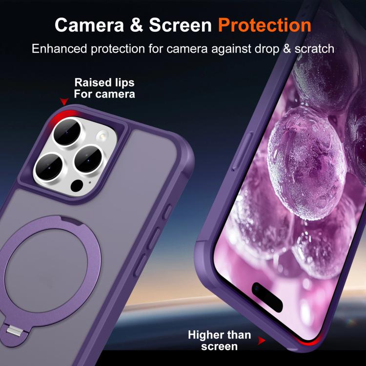 For iPhone 14 Pro Max Rotating Pivot Bracket Magnetic Phone Case
