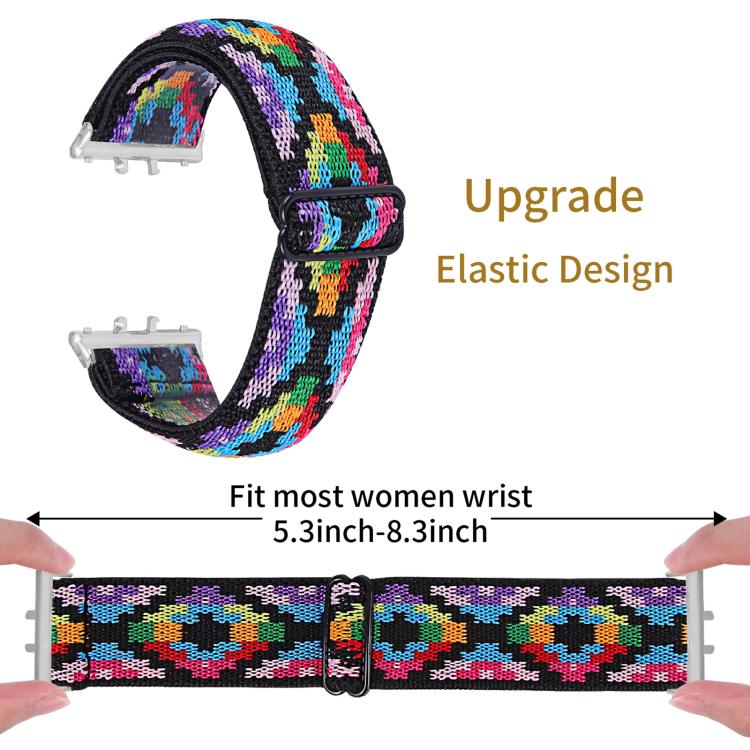 For Honor Watch X5 Ethnic Style Elastic Nylon Watch Band