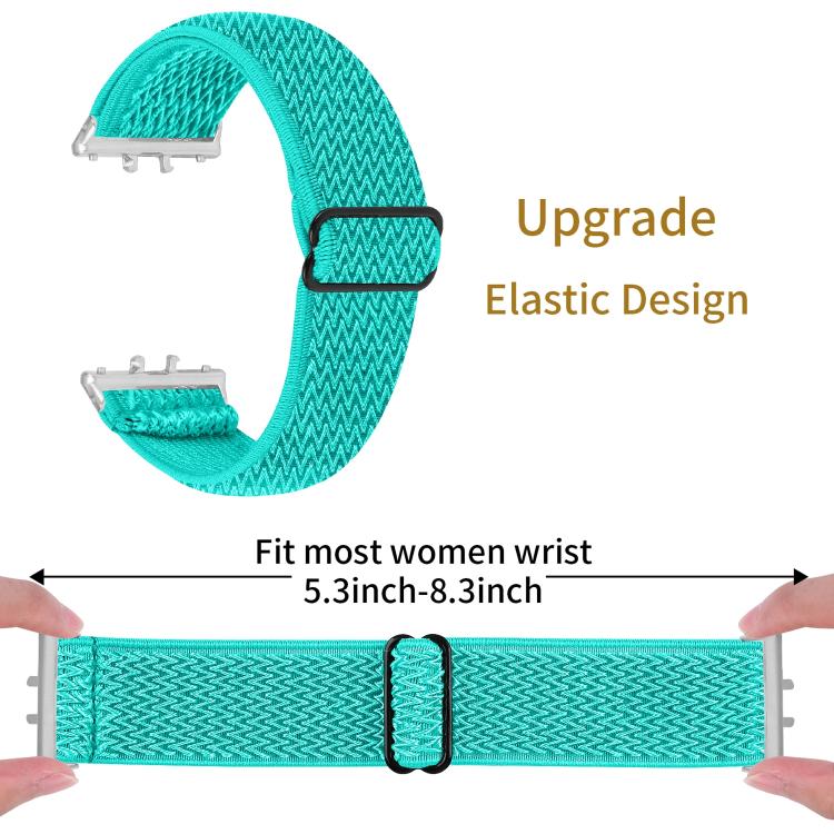 For Honor Watch X5 Silver Connector Wave Pattern Elastic Woven Nylon Watch Band