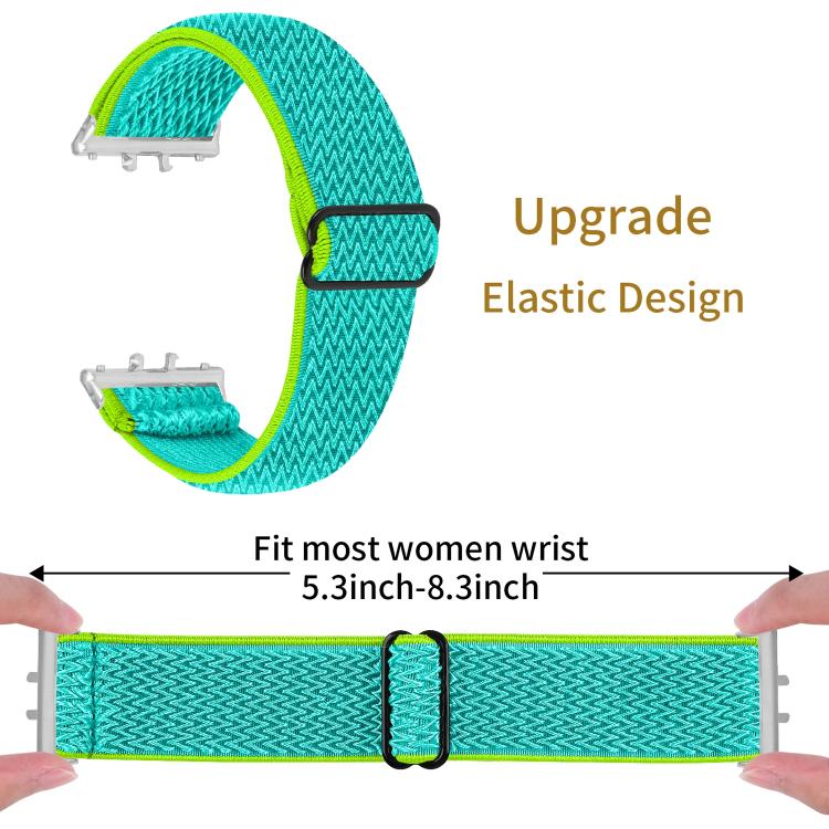 For Honor Watch X5 Silver Connector Wave Pattern Elastic Woven Nylon Watch Band