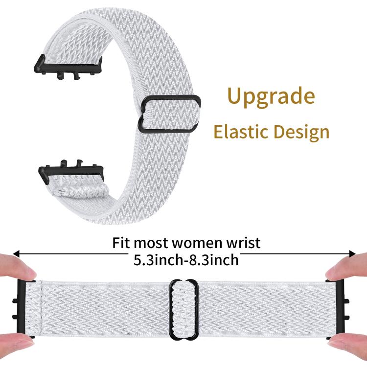 For Honor Watch X5 Black Connector Wave Pattern Elastic Woven Nylon Watch Band