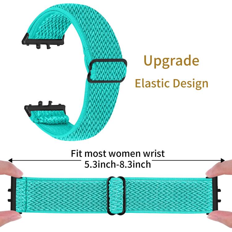 For Honor Watch X5 Black Connector Wave Pattern Elastic Woven Nylon Watch Band