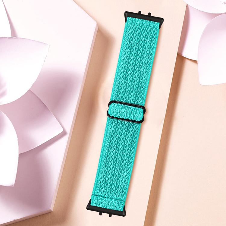For Honor Watch X5 Black Connector Wave Pattern Elastic Woven Nylon Watch Band
