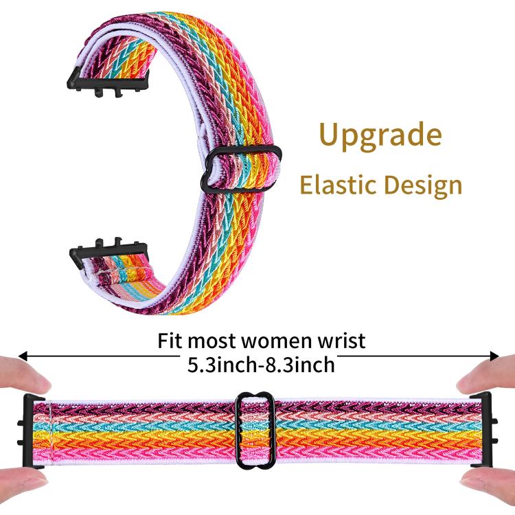 For Honor Watch X5 Black Connector Wave Pattern Elastic Woven Nylon Watch Band