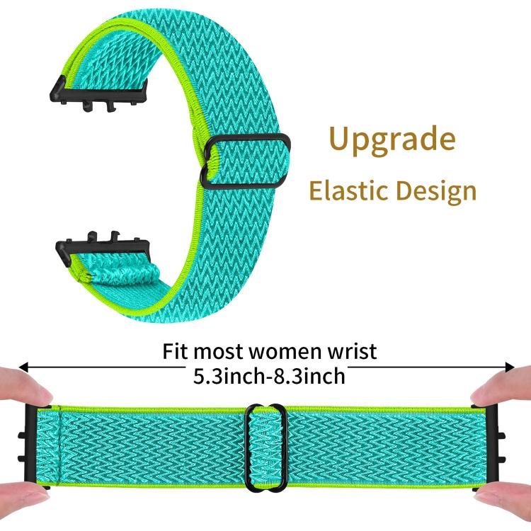 For Honor Watch X5 Black Connector Wave Pattern Elastic Woven Nylon Watch Band