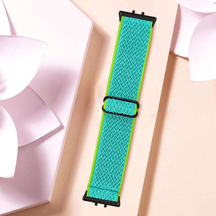 For Honor Watch X5 Black Connector Wave Pattern Elastic Woven Nylon Watch Band
