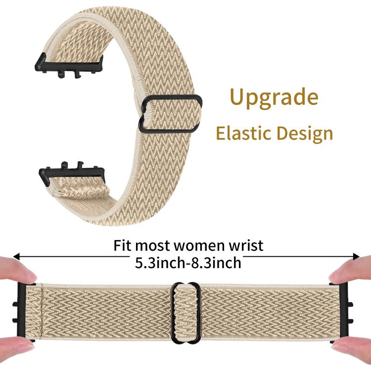 For Honor Watch X5 Black Connector Wave Pattern Elastic Woven Nylon Watch Band