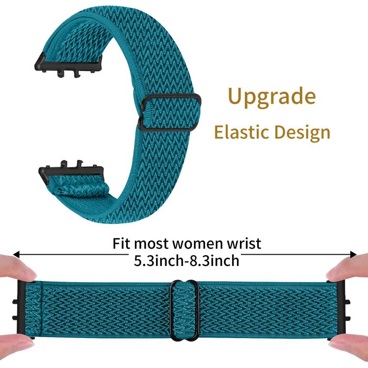 For Honor Watch X5 Black Connector Wave Pattern Elastic Woven Nylon Watch Band