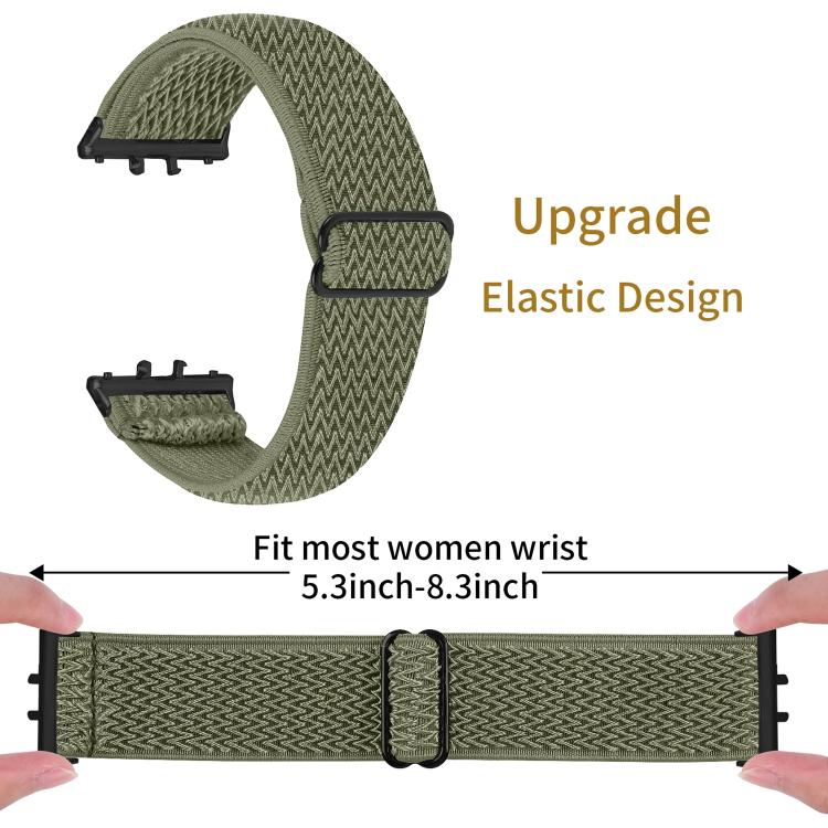 For Honor Watch X5 Black Connector Wave Pattern Elastic Woven Nylon Watch Band