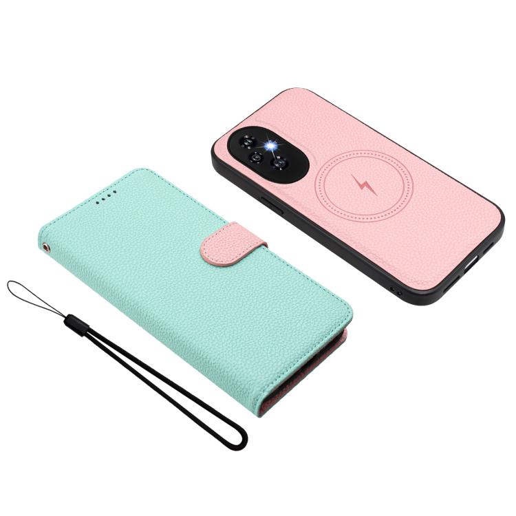 For Honor 200 Detachable Litchi Texture Magnetic Vegan Leather Phone Case