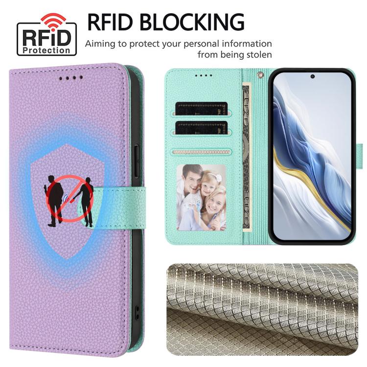 For Honor 200 Detachable Litchi Texture Magnetic Vegan Leather Phone Case