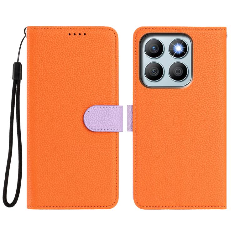 For Honor X8b Detachable Litchi Texture Magnetic Vegan Leather Phone Case
