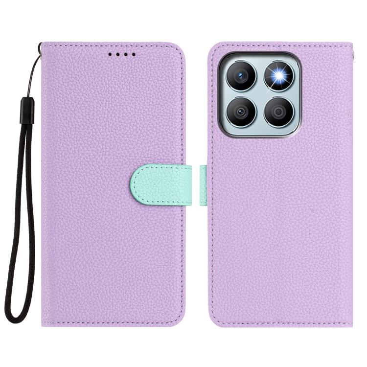 For Honor X8b Detachable Litchi Texture Magnetic Vegan Leather Phone Case
