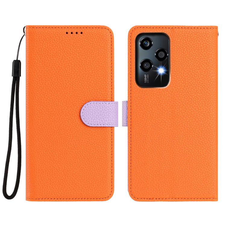 For Honor 200 Lite Global Detachable Litchi Texture Magnetic Vegan Leather Phone Case
