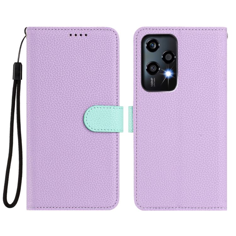For Honor 200 Lite Global Detachable Litchi Texture Magnetic Vegan Leather Phone Case