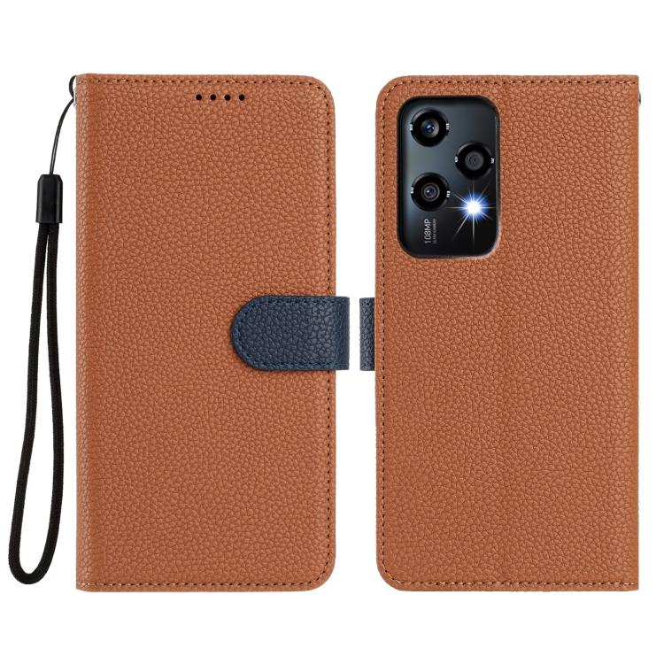 For Honor 200 Lite Global Detachable Litchi Texture Magnetic Vegan Leather Phone Case